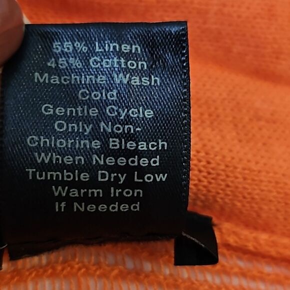Ann Taylor Linen Cotton Blend Short Sleeve Open Front Cardigan Sweater Coral S - Picture 6 of 6